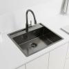 Pure.Sink Luxion Gun metal sink 51x50 cm Tapwing with tap hole PLX5150T-61
